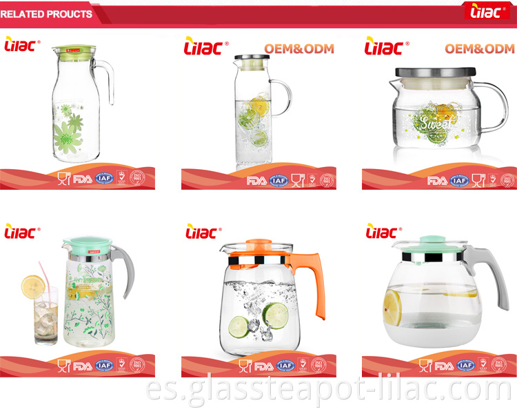 Muestra GRATIS de lila 1500 ml / 1700 ml cristalería cilíndrica única botella térmica nórdica fruta / limón / leche / agua jarra de vidrio de 1580 ml